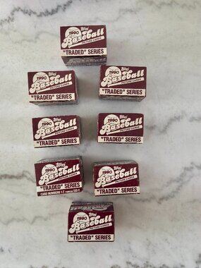 1990 TOPPS TRADED BASEBALL SET LOT OF 8 VINTAGE MLB CARDS